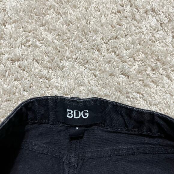 Urban Outfitters BDG Small Black Grunge Edgy Punk Frayed Hem Denim Mini Skirt - Picture 3 of 4